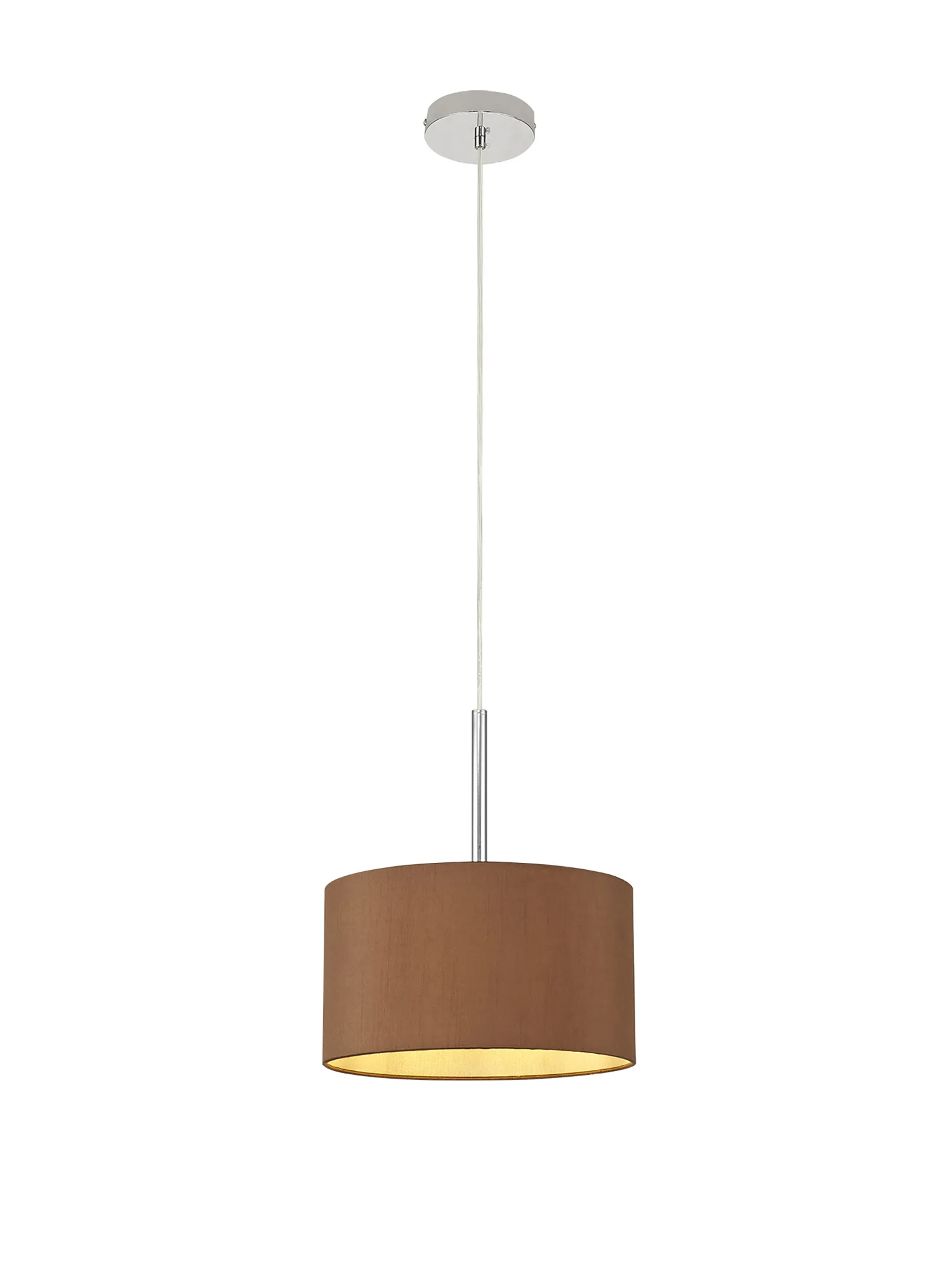 Baymont 30cm Pendant 1 Light Polished Chrome, Raw Cocoa/Grecian Bronze DK0122  Deco Baymont CH RC